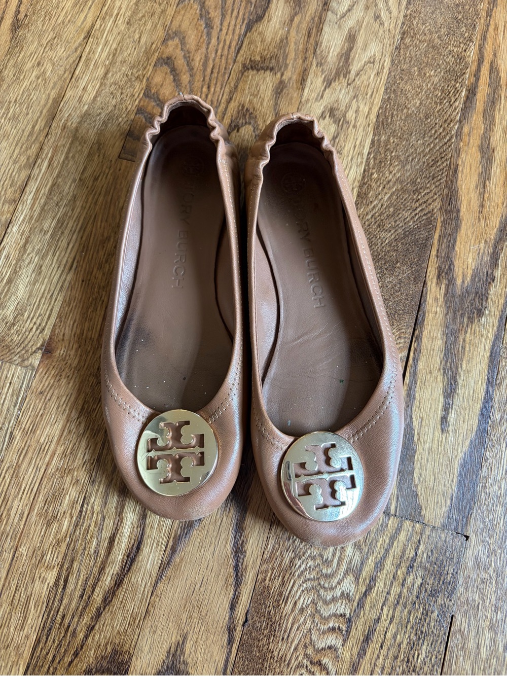 Tory Burch Brown Leather Ballet Flats